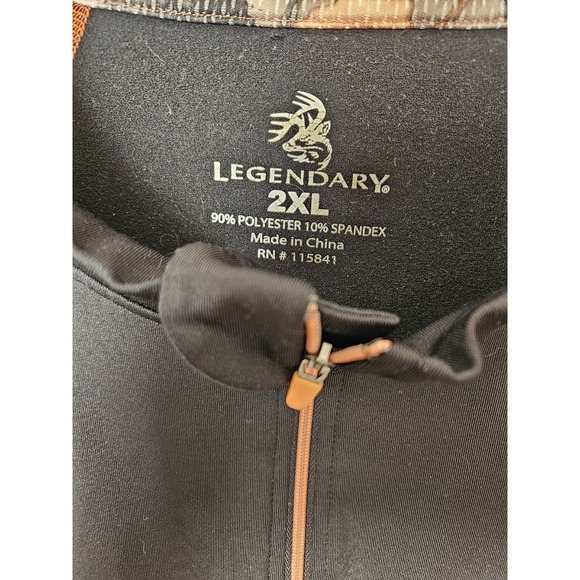 Legendary Men's Pullover Long Sleeve Black Camoflage Hunting Gear 1/4 Zip, 2XL - Picture 3 of 6